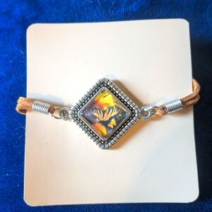 Swallow tail butterfly cabochon bracelet